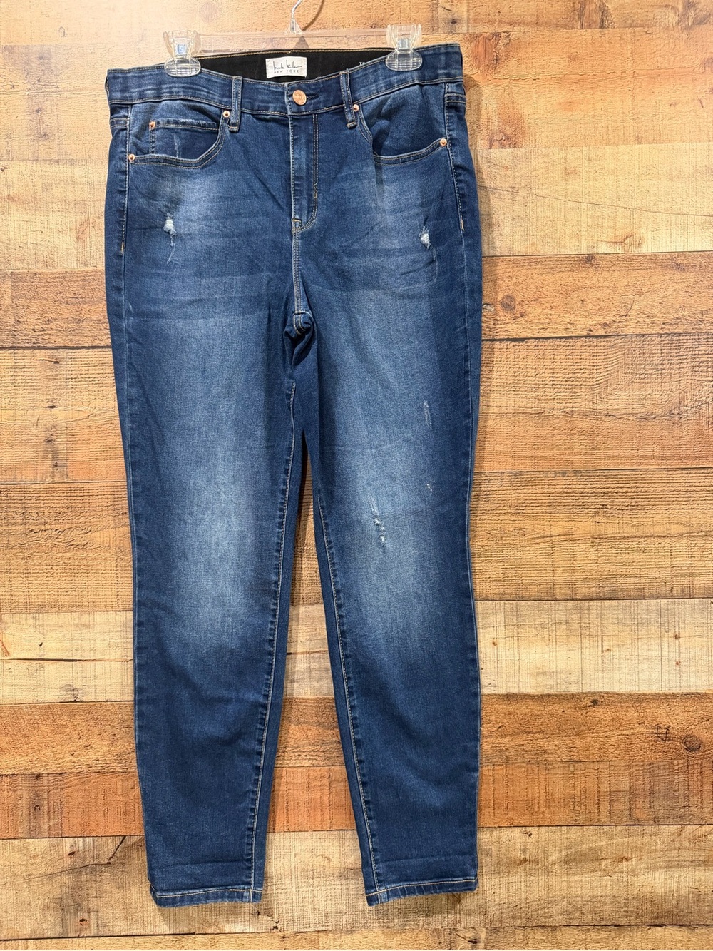 Nicole Miller Tribeca Midrise Ankle Skinny Dark Indigo Jeans Size 12